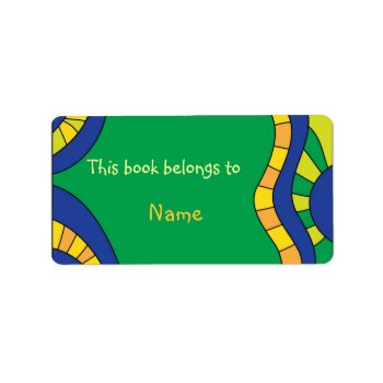 Book Plate With Colorful Modern Abstract Shapes by karanta at Zazzle