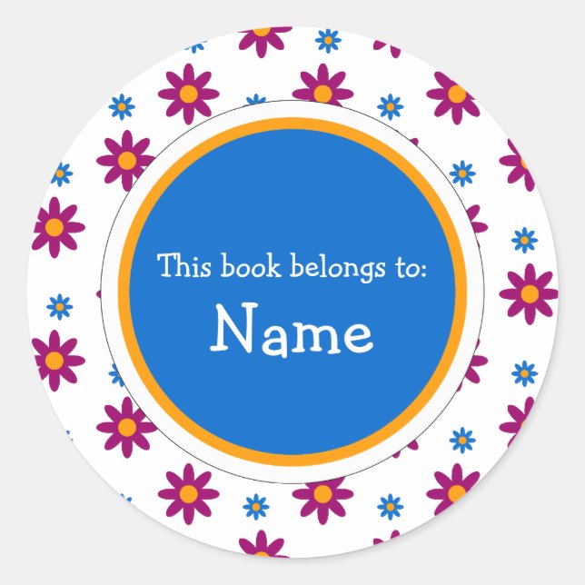Book Plate with cute flower design (Front)