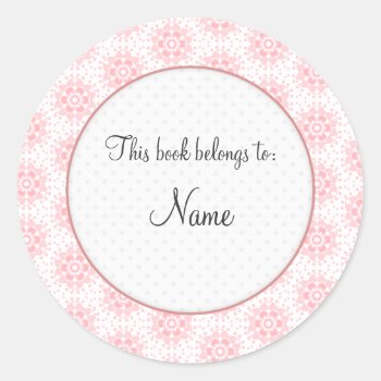 Book Plate With Cute Pink Heart Design by karanta at Zazzle