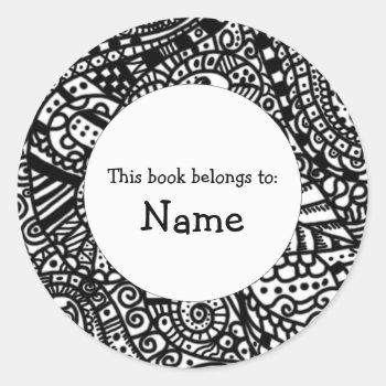 Book Plate With Doodle Art by karanta at Zazzle