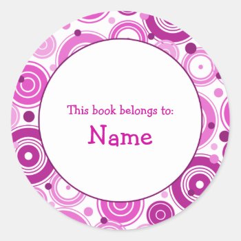 Book Plate With Pink Retro Design by karanta at Zazzle