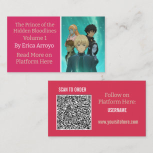 Book Promotion Indie Author QR Code Business Card