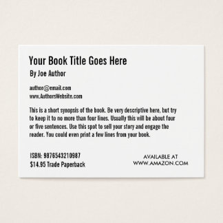 Book Promotion Trading Card Template
