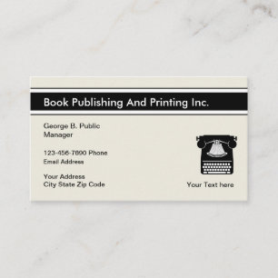 Book Publishing And Printing Business Card