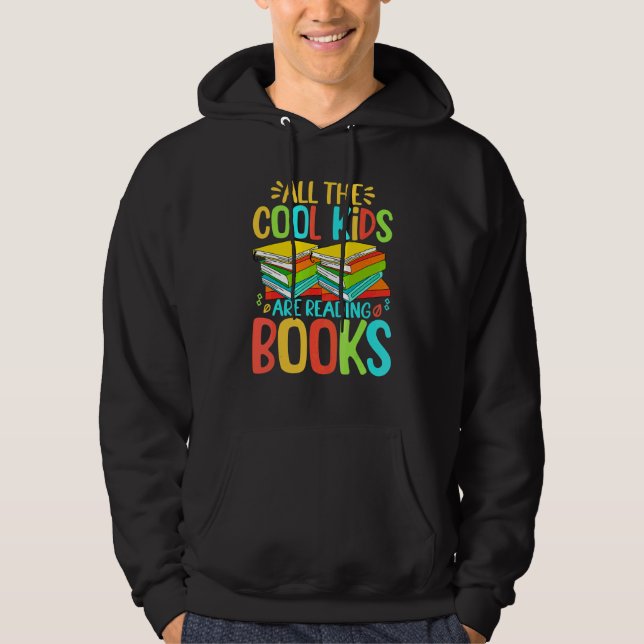Book  Quote Bookworm Pun Book Reading Text 2 Hoodie (Front)