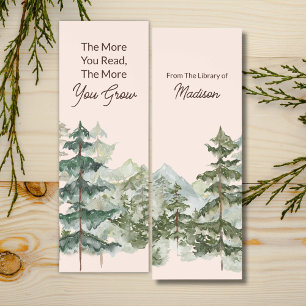 Book Quote Watercolor Pine Forest mountain Rustic Bookmarks