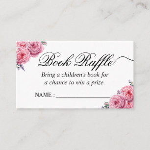 Book Raffle Floral Baby Shower Book Request Enclosure Card