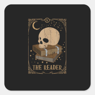 Book Reader Card Pagan Goblincore Goth Occult Book Square Sticker