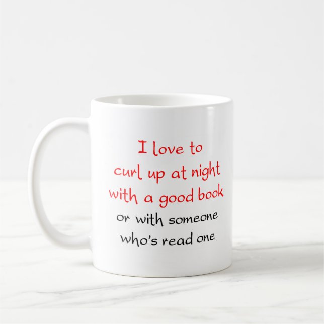 book reader coffee mug (Left)