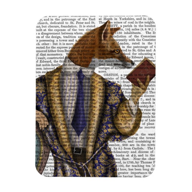 Book Reader Fox Magnet (Vertical)