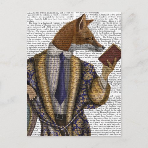 Book Reader Fox Postcard