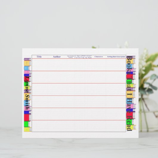 Book Reader Log Page, Personalize (Standing Front)