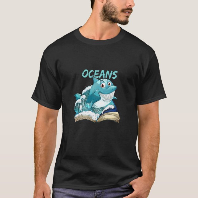 Book Reader Ocean Shark Oceans Of Possibilities Sh T-Shirt (Front)