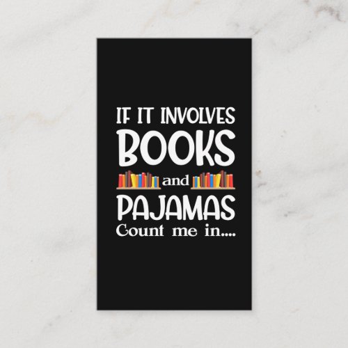 Book Reader Pajamas Bookworm Funny Reading Business Card