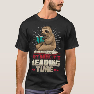 Book Reader  Sloth Bookworm Reading Book Club T-Shirt