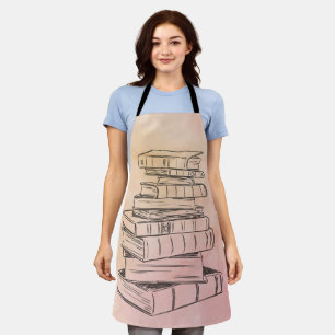 Book Reader Vintage Watercolor Library Teacher Apron