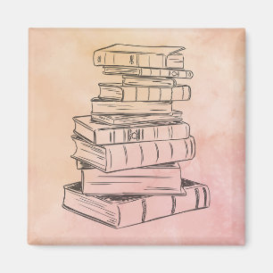 Book Reader Vintage Watercolor Library Teacher Magnet