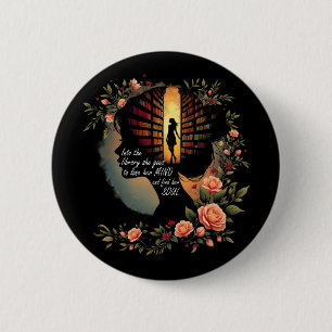 Book Reading Bookworm Book Lover Women Girls Libra Button