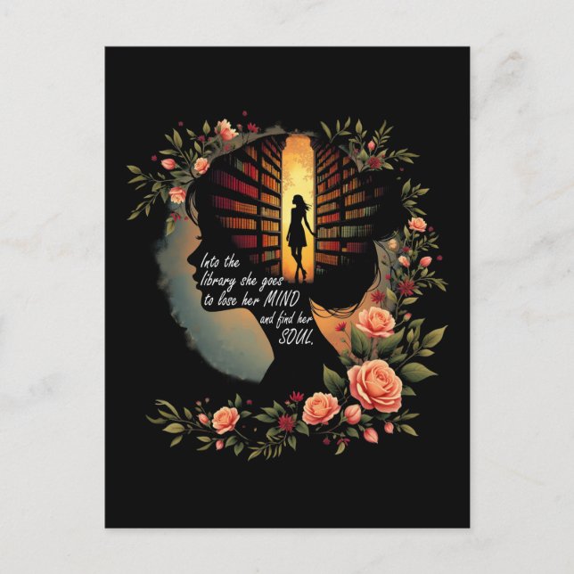 Book Reading Bookworm Book Lover Women Girls Libra Postcard (Front)