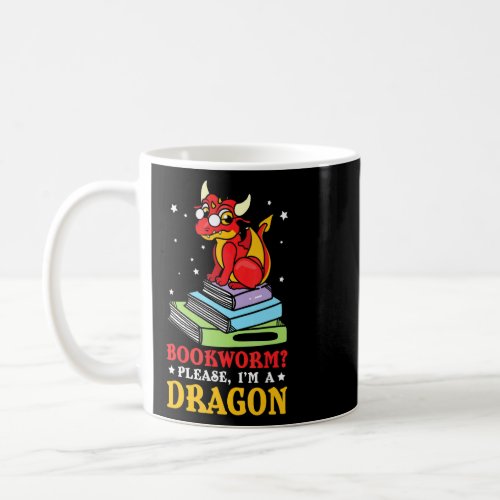 Book Reading Bookworm Dragon Fantasy Saying  Coffee Mug