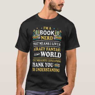 book reading bookworm library books librarian  1 T-Shirt