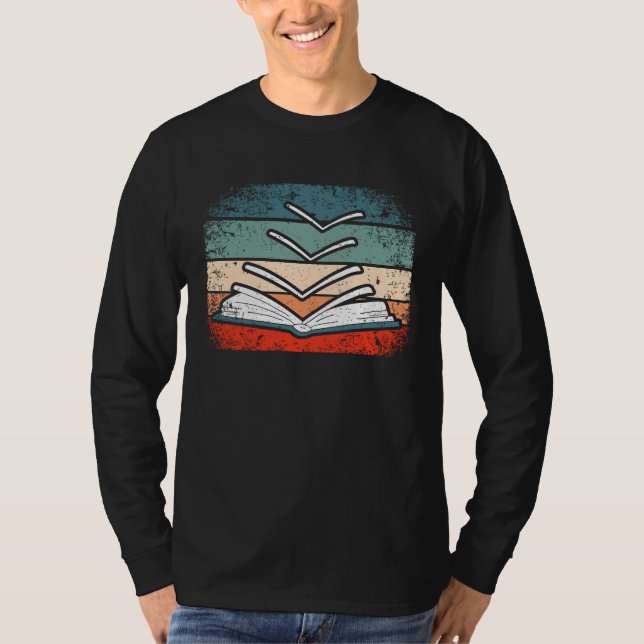 book reading bookworm library books librarian T-Shirt (Front)