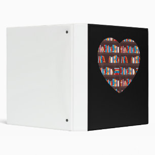 book reading club librarian library love heart 3 ring binder