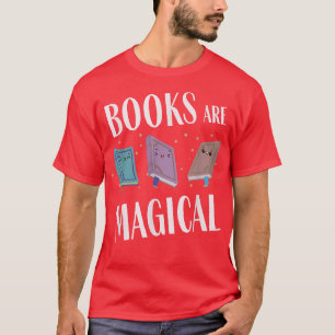 Book Reading Kawaii Books Magical Book Lover  T-Shirt
