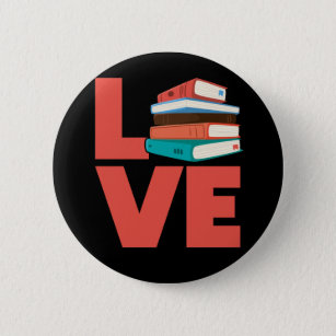 Book Reading Love Bookworm Button