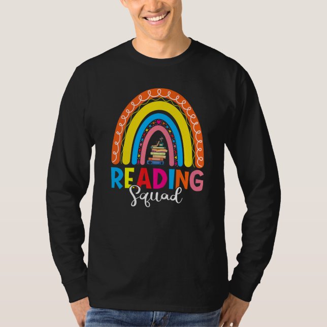 Book Reading Lover Bookish Bookworm Rainbow Readin T-Shirt (Front)