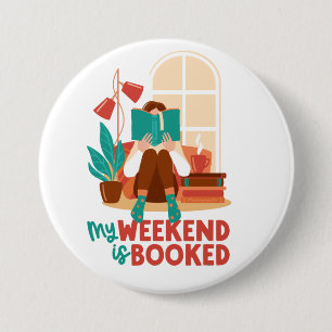 Book Reading Lovers Weekend Button