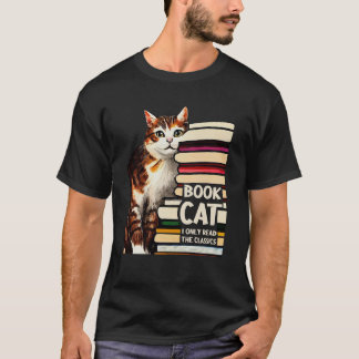 Book Reading Studying Cat Reader Kitten T-Shirt