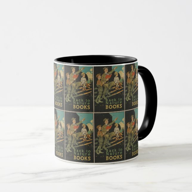 Book Reading Vintage Poster  Mug (Front Right)