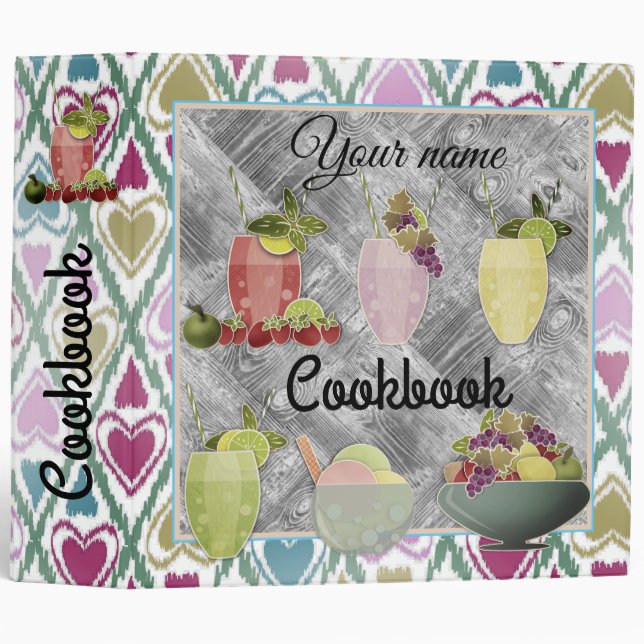 Book recipes, cookbook 3 ring binder (Front/Spine)