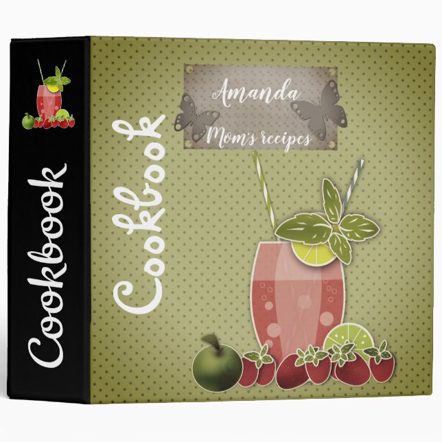 Book recipes, cookbook 3 ring binder (Front/Spine)