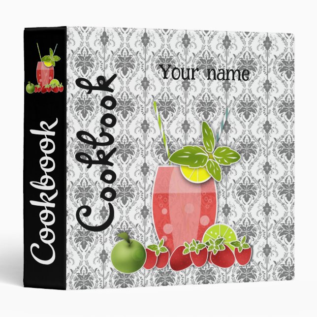 Book recipes, cookbook 3 ring binder (Front/Spine)