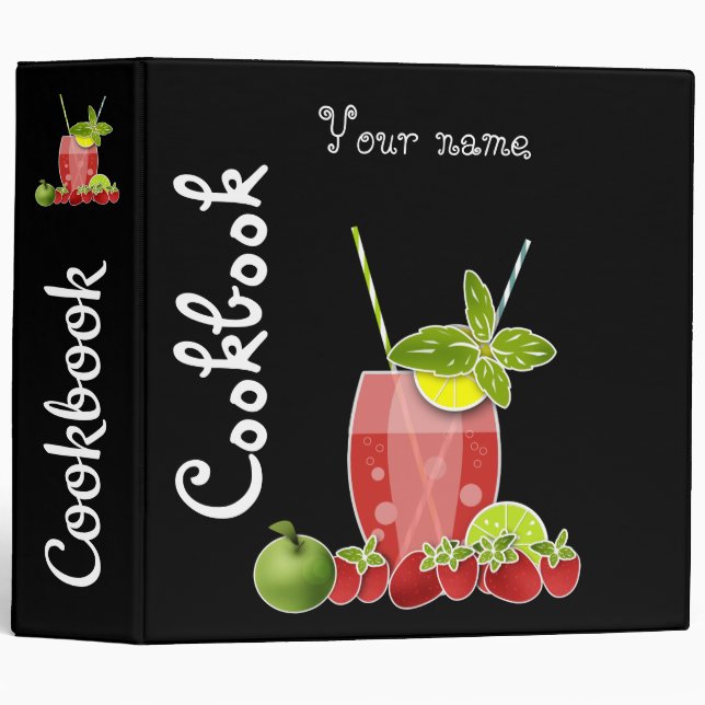 Book recipes, cookbook 3 ring binder (Front/Spine)