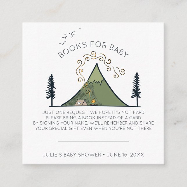 Book Request | Adventure Begins Baby Shower Insert (Front)