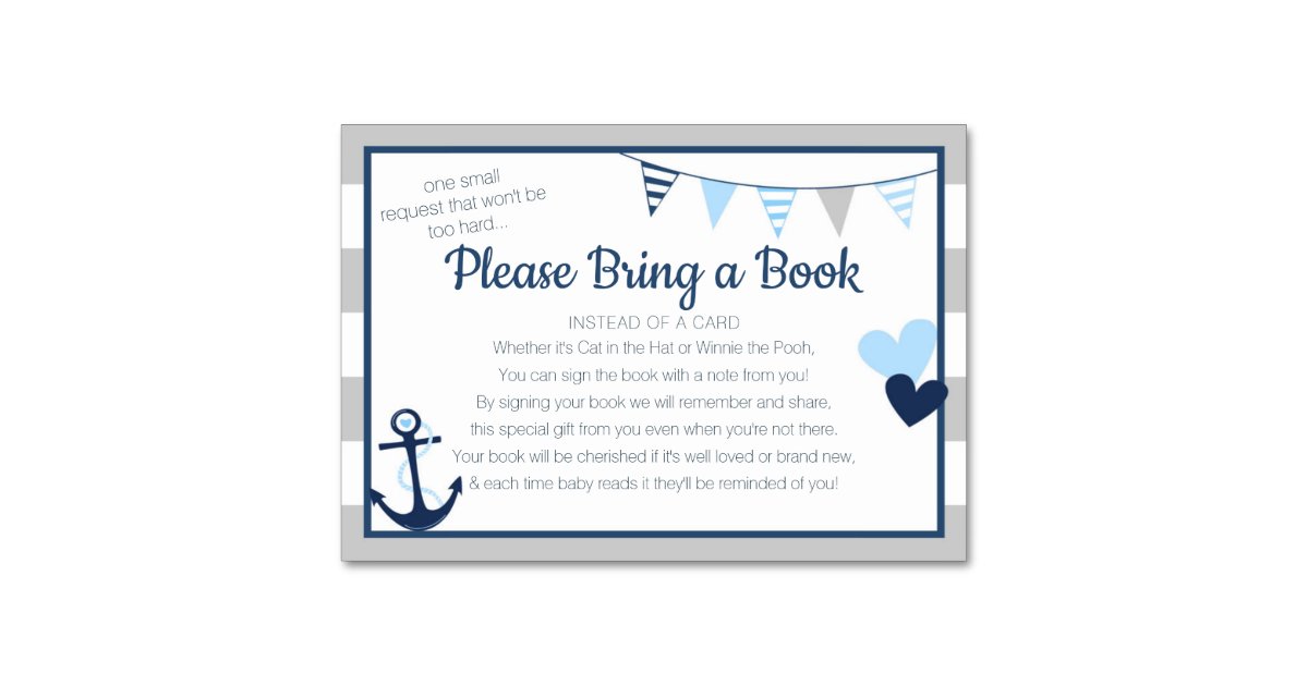 Book Request Ahoy Nautical Boy Baby Shower Card Zazzle Com