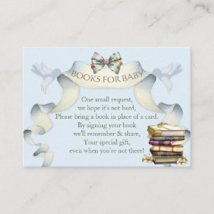 Book Request Antique Carriage Blue Gold Enclosure Card