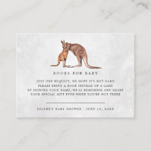 Book Request Australian Kangaroo Baby Shower Enclosure Card