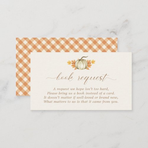 Book Request â Autumn Fall Baby Shower  Enclosure Card