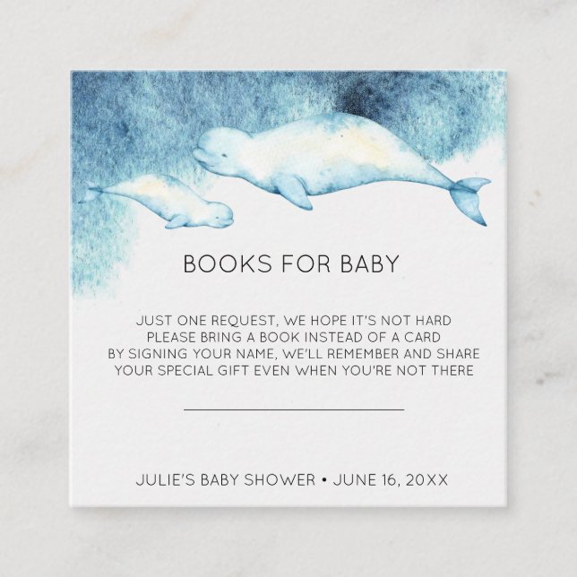 Book Request | Baby Beluga Baby Shower Insert (Front)