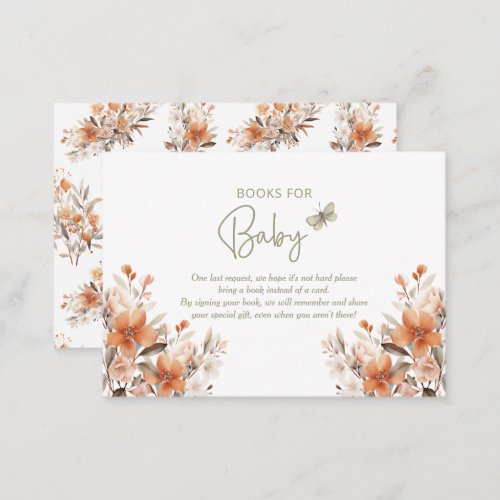 Book Request Baby in Bloom Girl Baby Shower  Enclosure Card