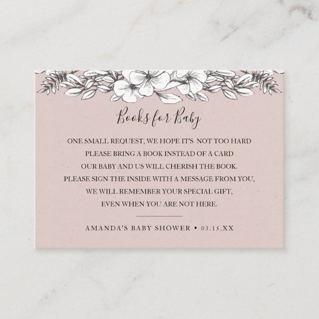 Book Request Baby Shower Invitation Insert Card (Front)
