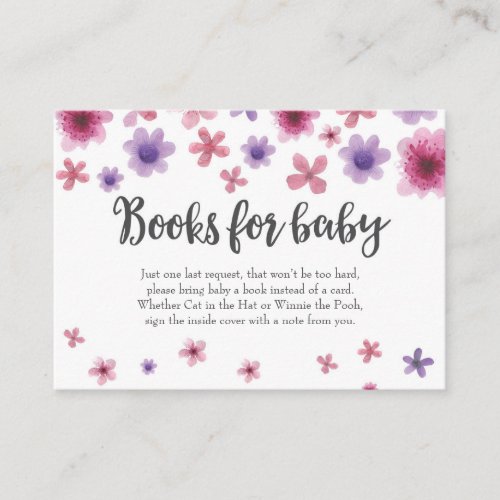 Book Request  Baby Shower Invitation Insert Card