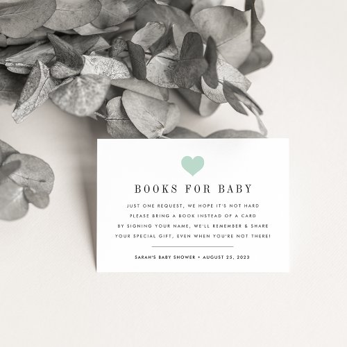 Book Request  Baby Shower Invitation Insert Card