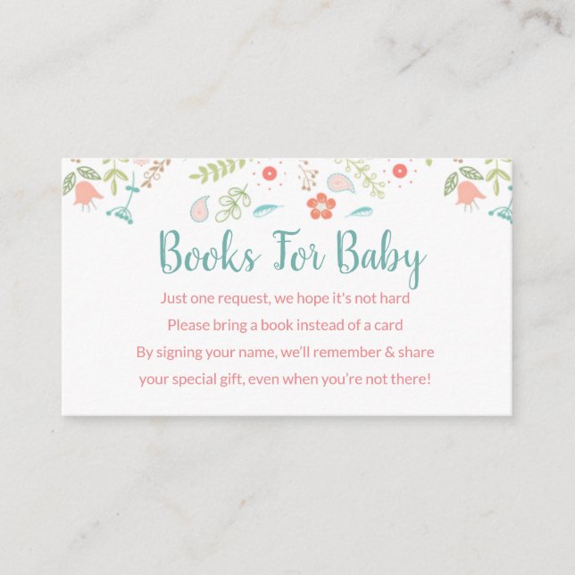 Book Request | Baby Shower Invitation Insert Card (Front)