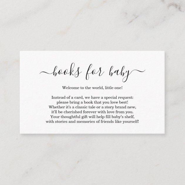 Book Request Baby Shower Invitation Simple Script