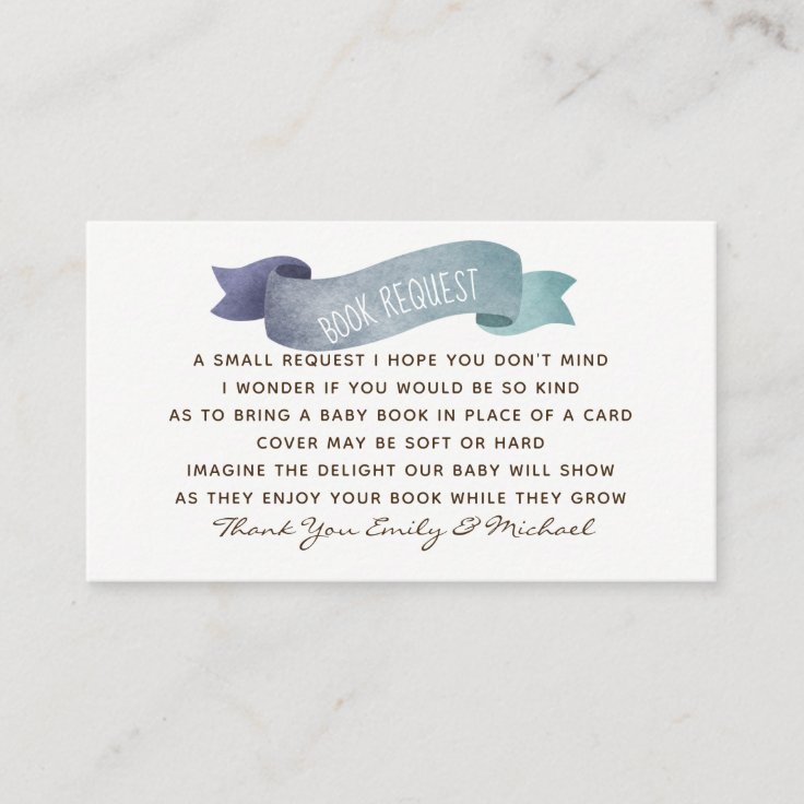 Book Request Baby Shower Invite Insert Poem Zazzle